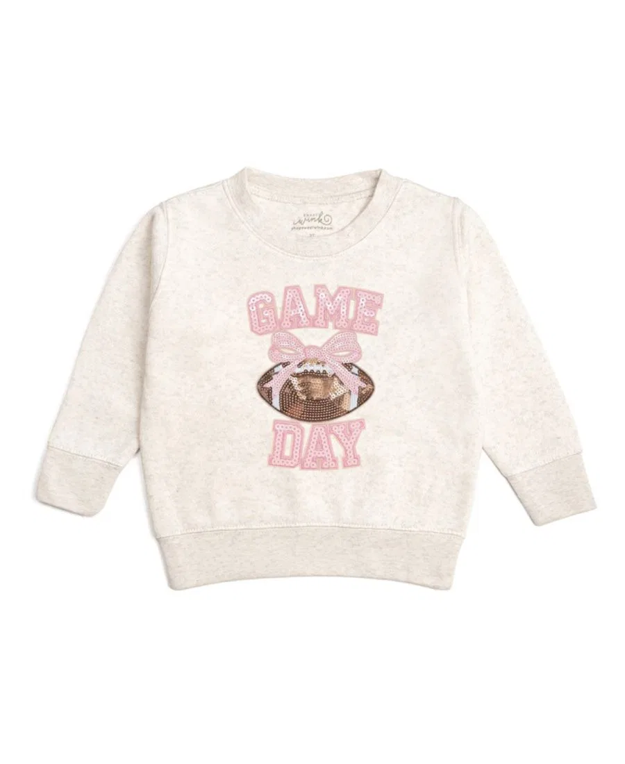 Свитшот с пайетками Game Day Sequin Patch Sweet Wink, Natural Heather