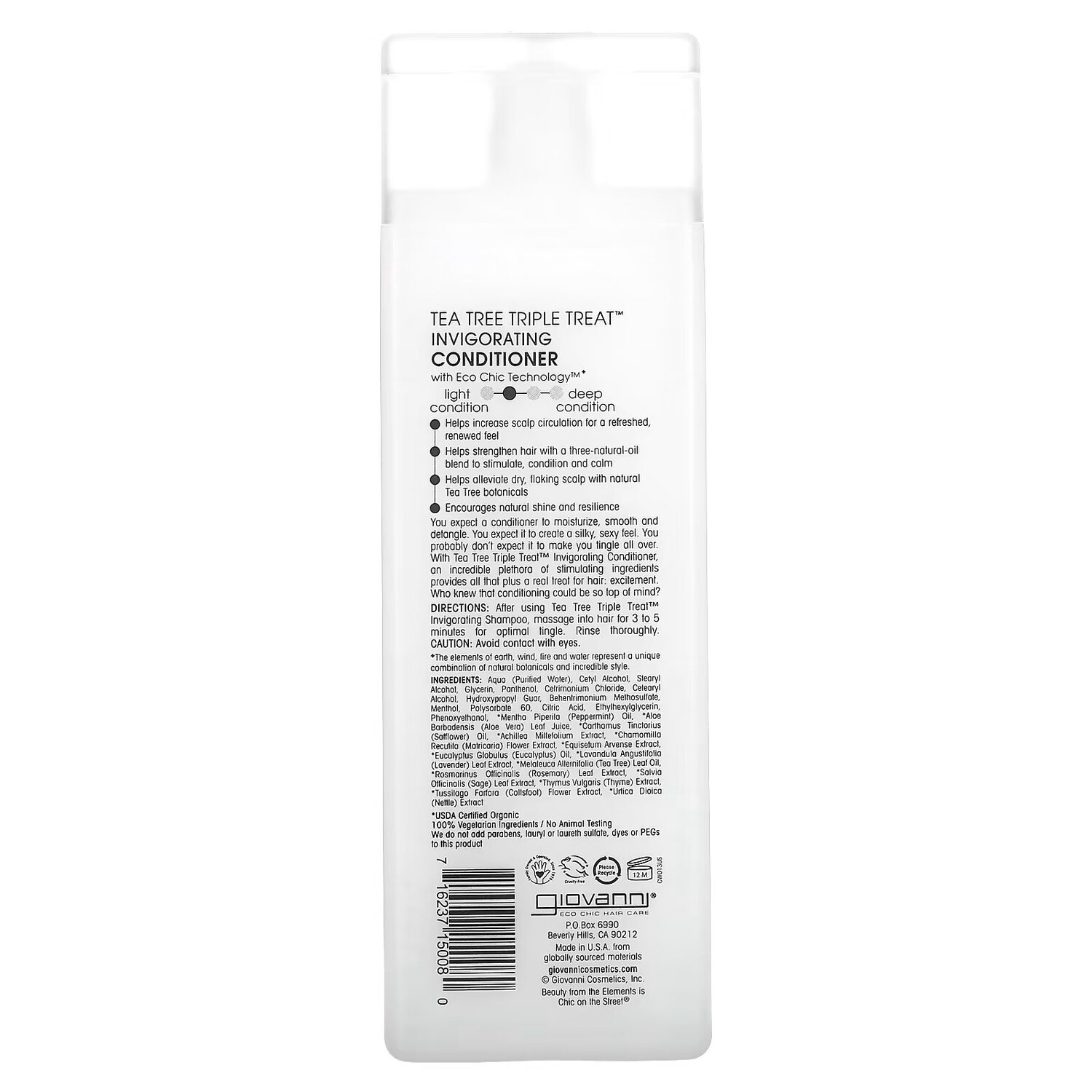 Giovanni, Tea Tree Triple Treat, укрепляющий кондиционер, для всех типов волос, 250 мл (8,5 жидк. унции) — фото 3