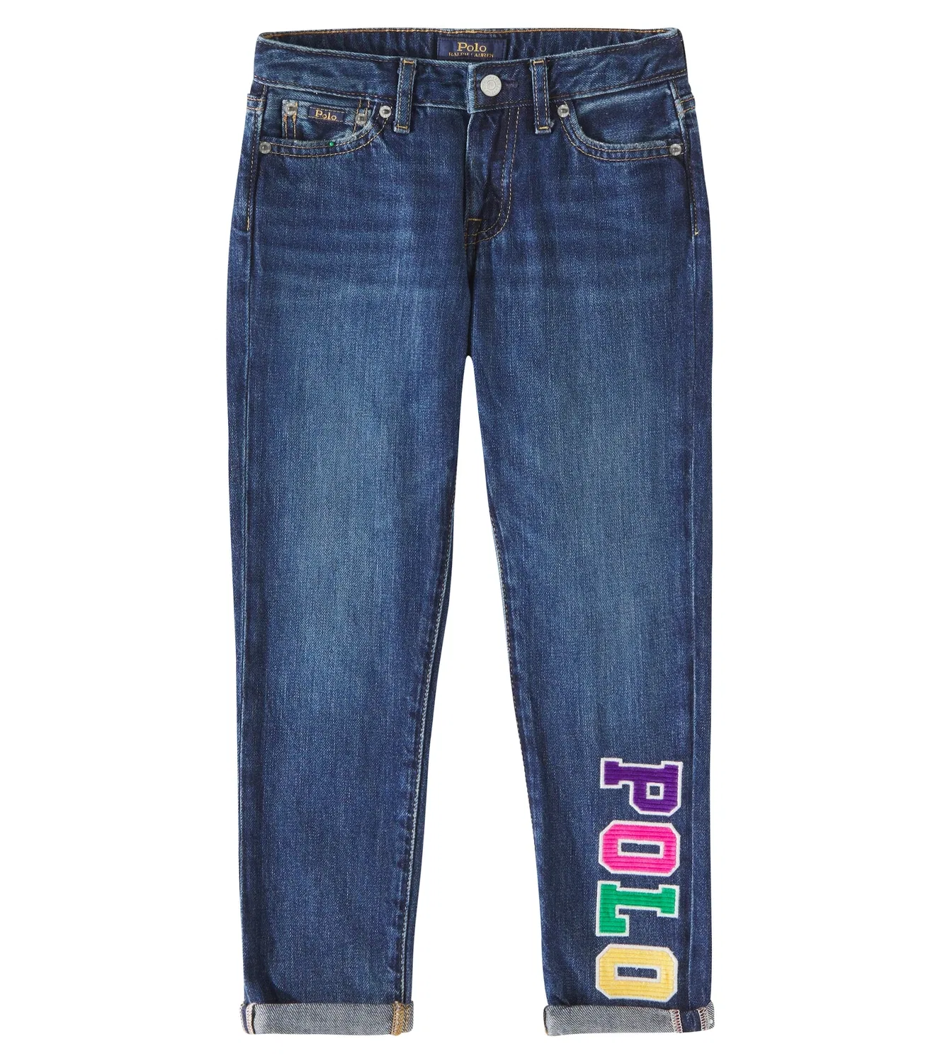 Джинсы с логотипом Polo Ralph Lauren Kids, синий