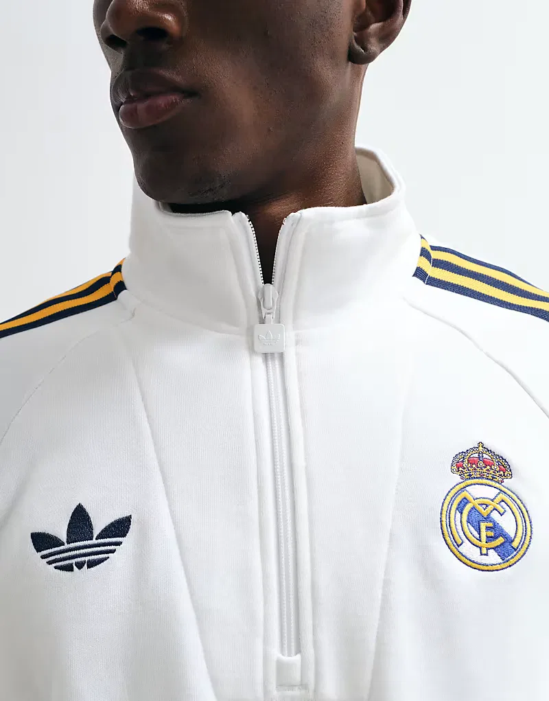 Футболка Real Madrid Originals с половинной молнией Adidas Performance, белый — фото 4