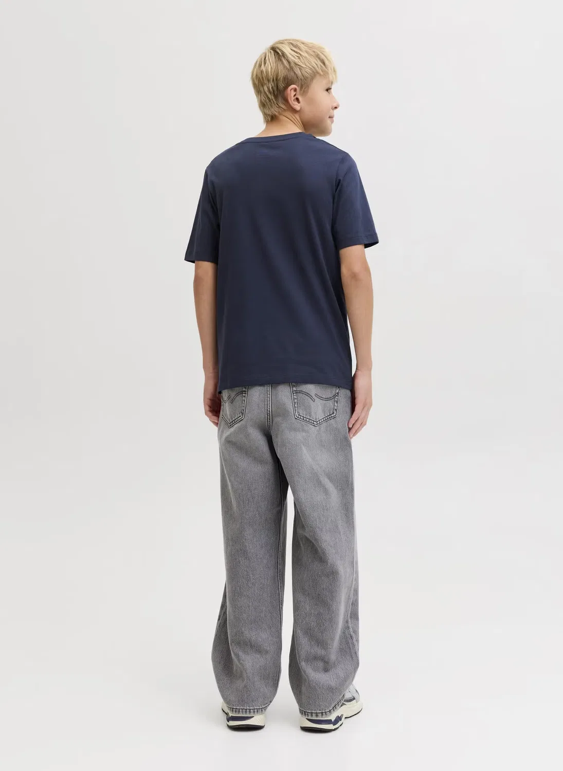 Футболка с принтом с коротким рукавом Jjelogo Jack & Jones Junior, синяя — фото 2