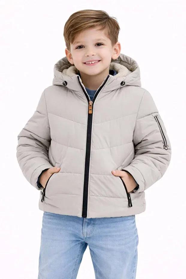 Детское пальто для мальчиков с капюшоном Modaplaza, Beige