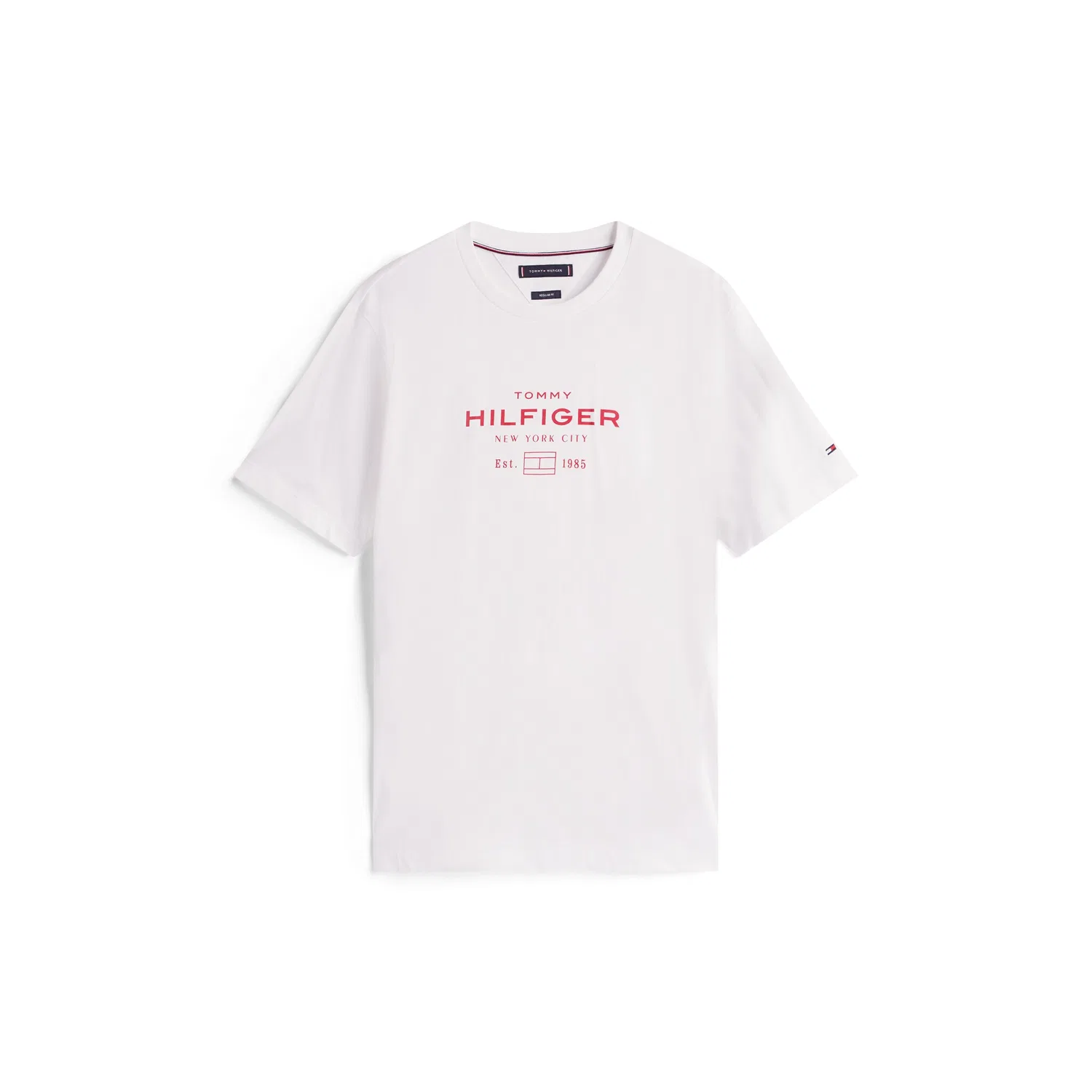 Мужская хлопковая футболка с принтом Hilfiger Stack Graphic Tee Tommy Hilfiger, White — фото 4