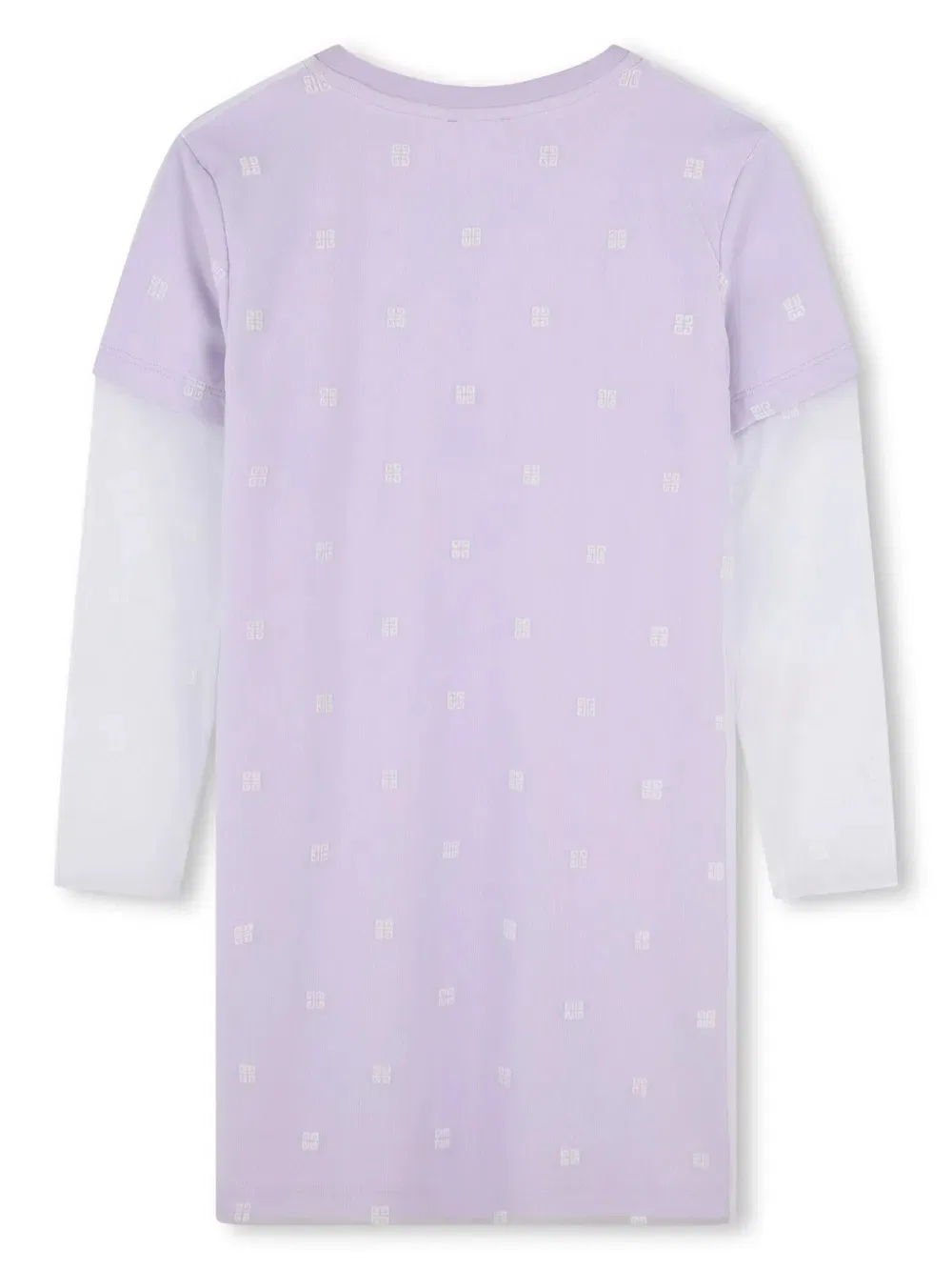 Платье-футболка многослойное с длинным рукавом Girls Layered Long-Sleeved T-Shirt Dress Givenchy, Lilac — фото 2