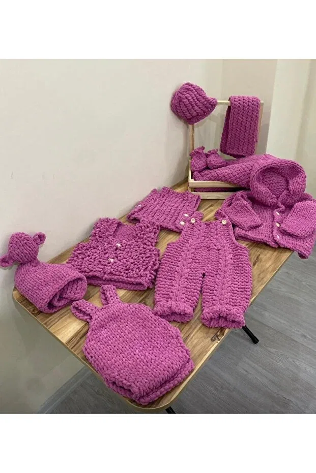Детский комплект с длинным рукавом Örgü Yumağim, Pink