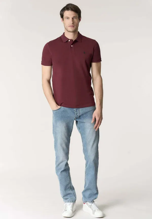 Поло из хлопка U.S. Polo Assn., Bordeaux, бордовый — фото 2