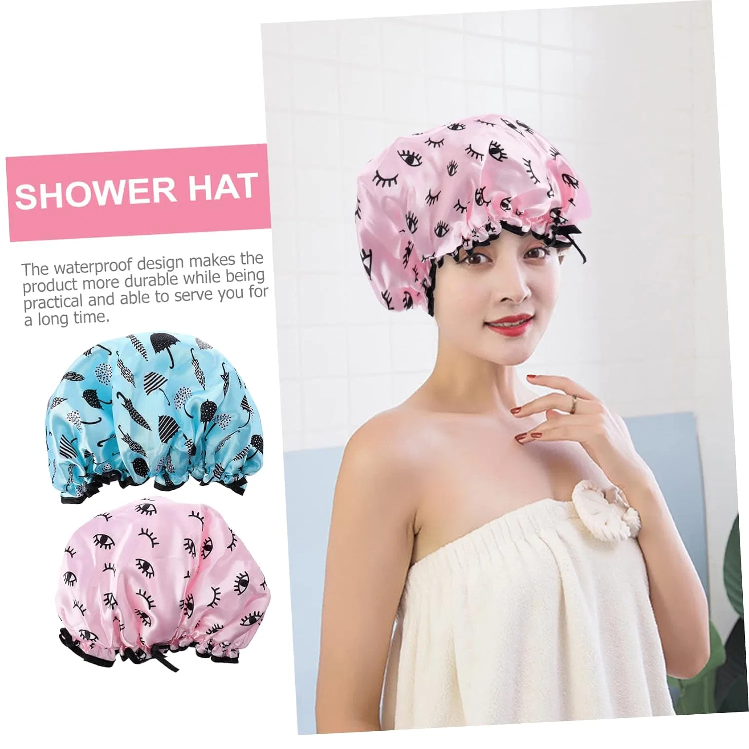 Шапочка для душа 6-Pack, DOITOOL, Pink, Light Blue — фото 2