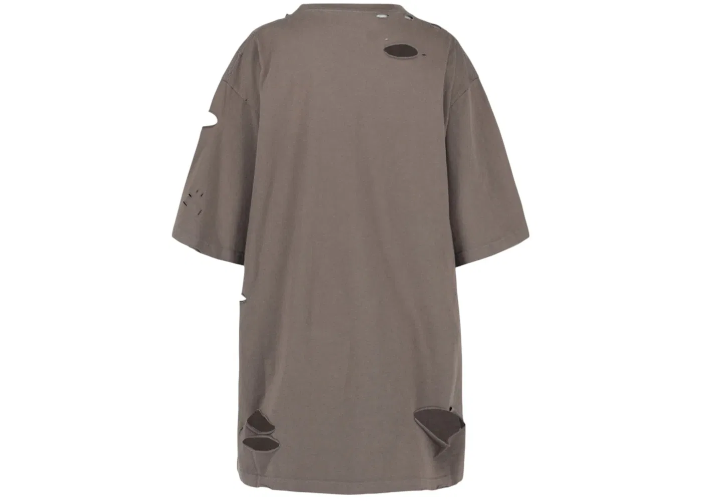 Женская футболка с принтом Balenciaga Distressed Graphic T-Shirt, Taupe — фото 2