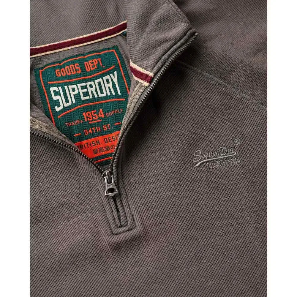 Свитшот полушерстяной Superdry Essential Logo half zip, серый — фото 2
