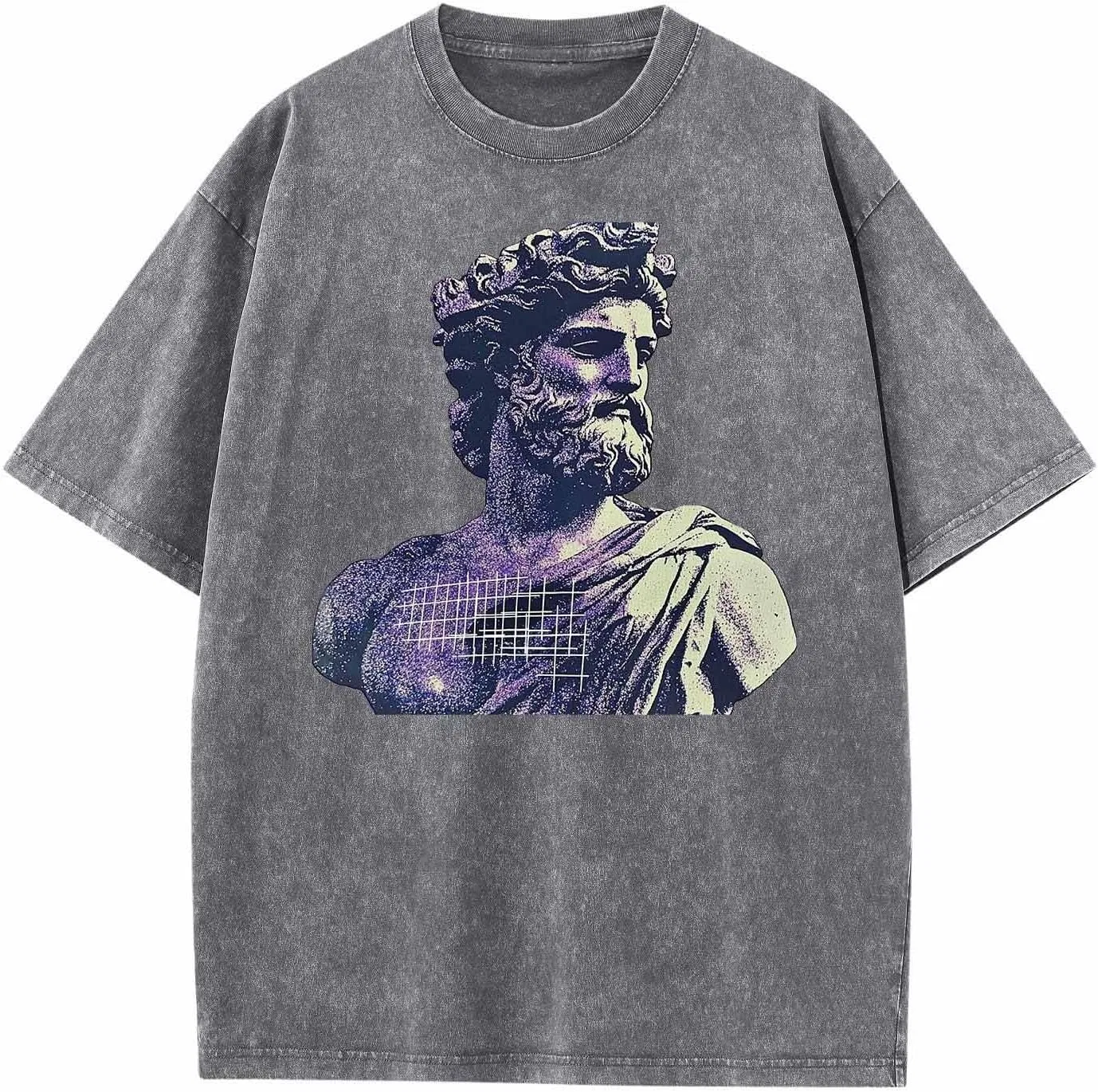 Мужская оверсайз футболка с 3D принтом Oversized T-Shirts for Men, Gray