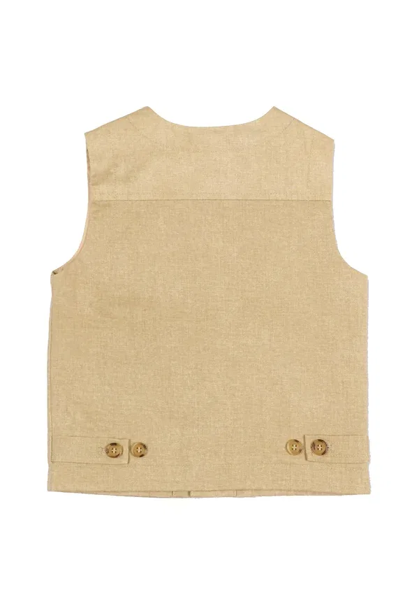 Жилет хлопковый Gilet elegante Tru Trussardi Junior, бежевый — фото 2