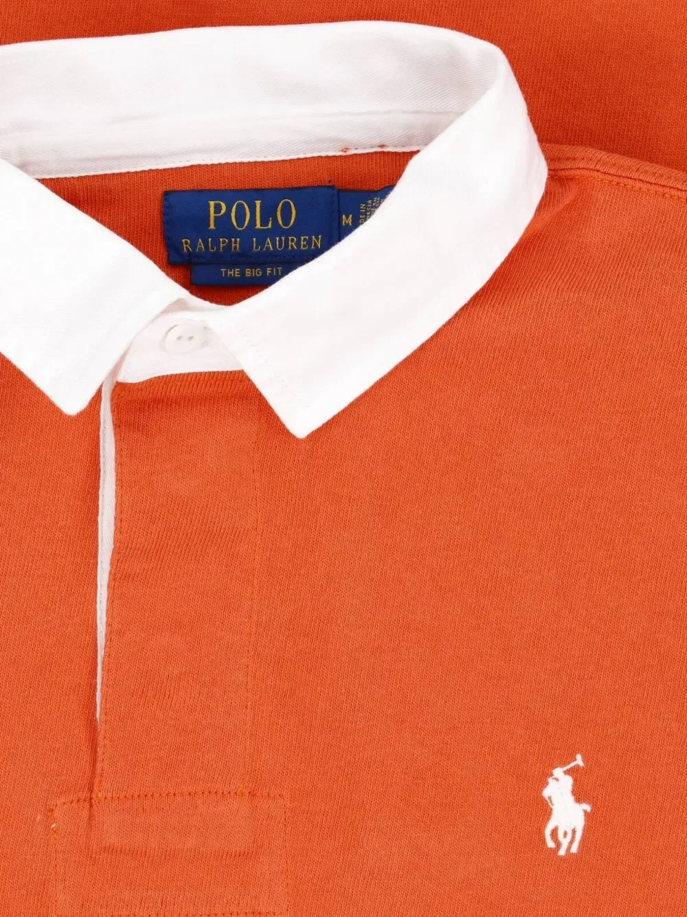 Полосатая рубашка для регби из джерси большого размера POLO RALPH LAUREN, оранжевый — фото 3