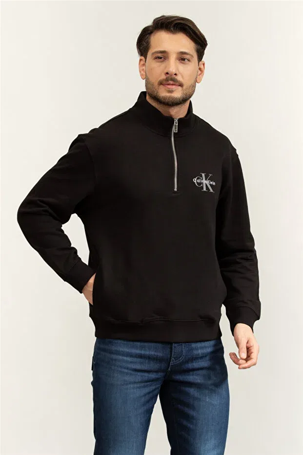 Мужские свитшот с длинным рукавом на молнии Calvin Klein, Black — фото 2