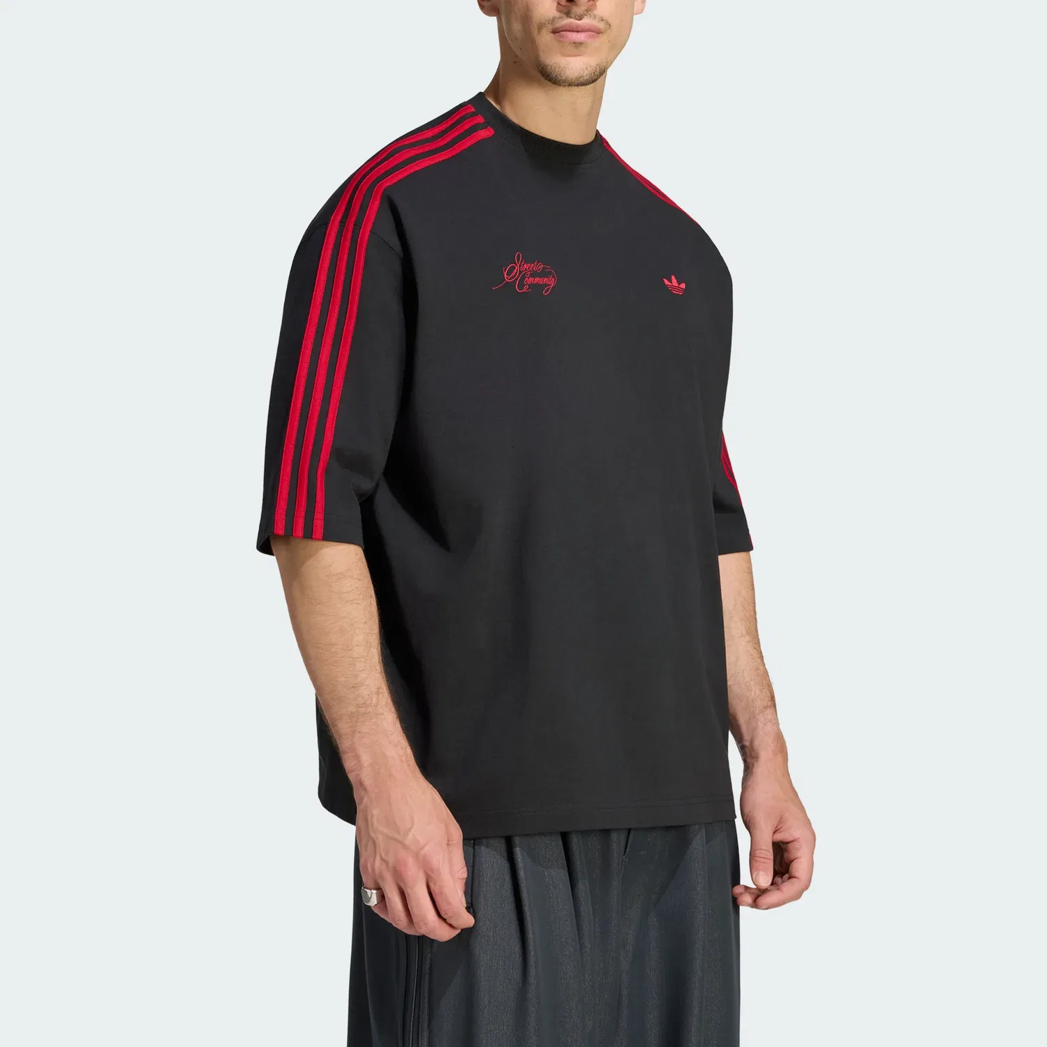 Мужская футболка с круглым вырезом Adidas Originals, Black — фото 4