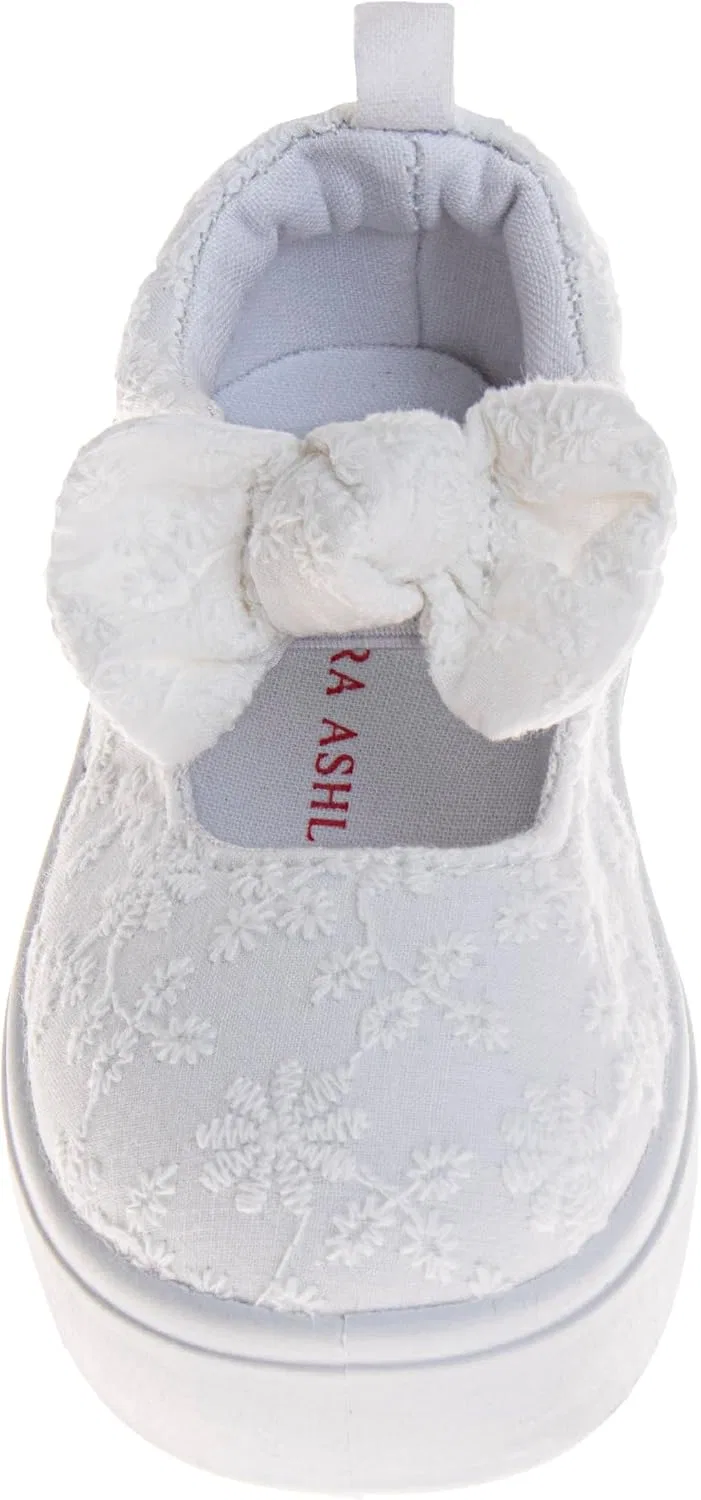 Детские туфли Мэри Джейн для девочек без застежки Laura Ashley, White — фото 3