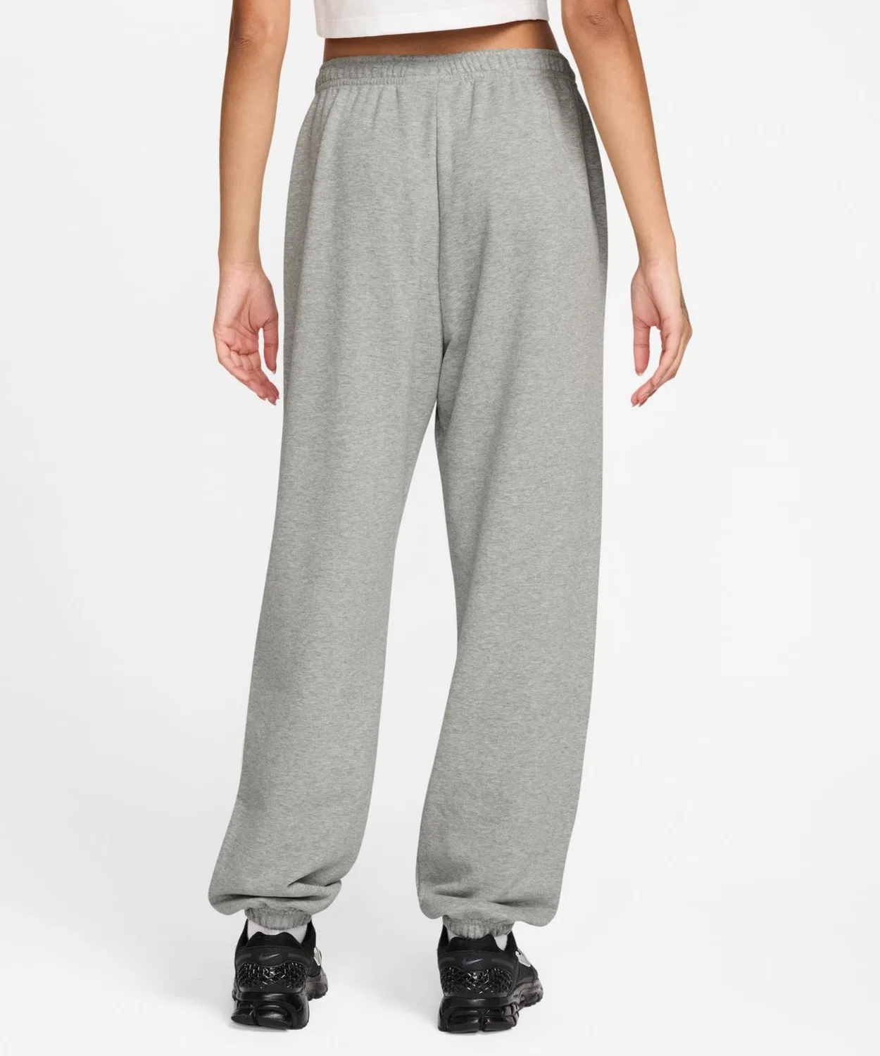 Женские свободные брюки из футера с принтом NIKE STDO, Dark Grey — фото 2