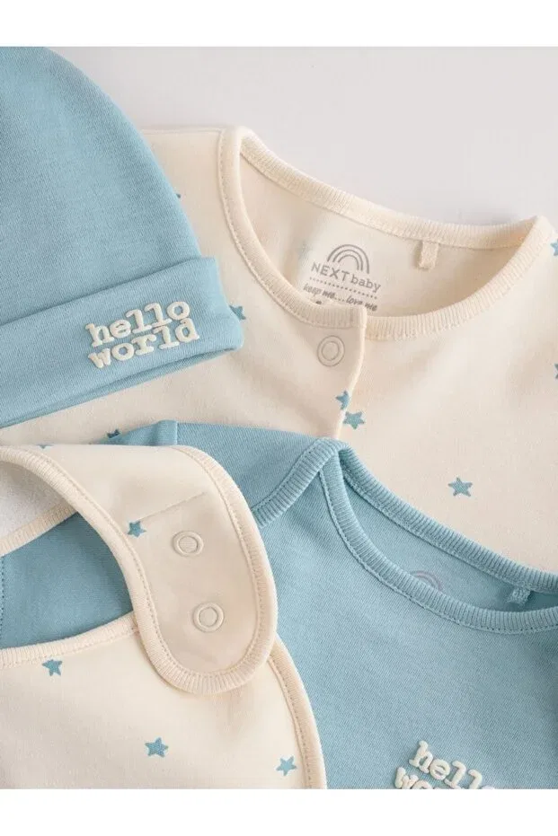 Детский комбинезон для новорожденных хлопковый комплект 4 предмета Next Baby, Multicolor — фото 4
