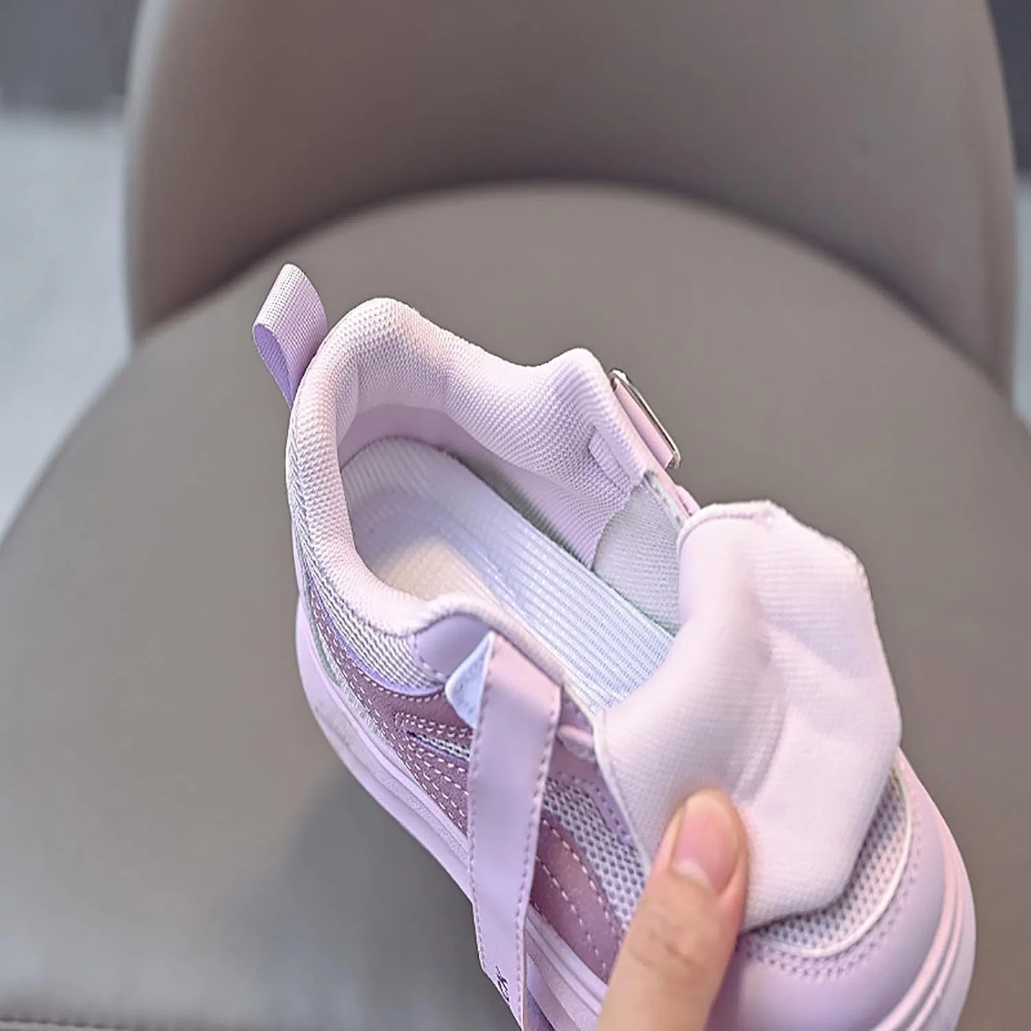 Детские кроссовки для мальчиков с сетчатым верхом на липучке, Pink — фото 4