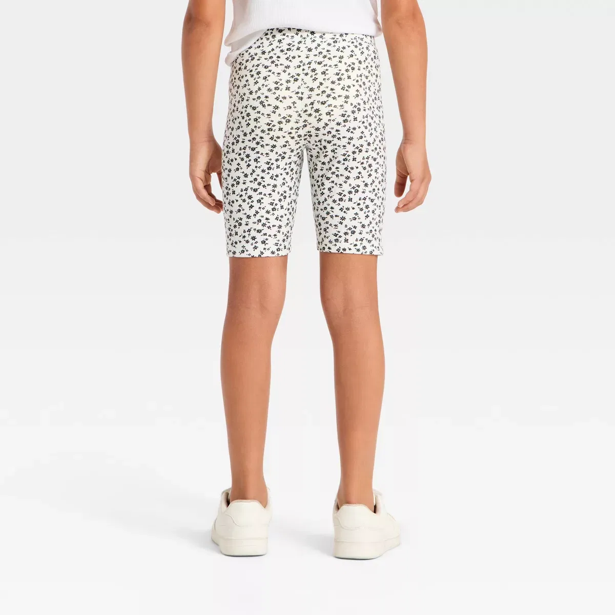 Детские шорты для девочек на резинке Ribbed Bike Shorts GIRLS BOTTOMS, Cream — фото 2