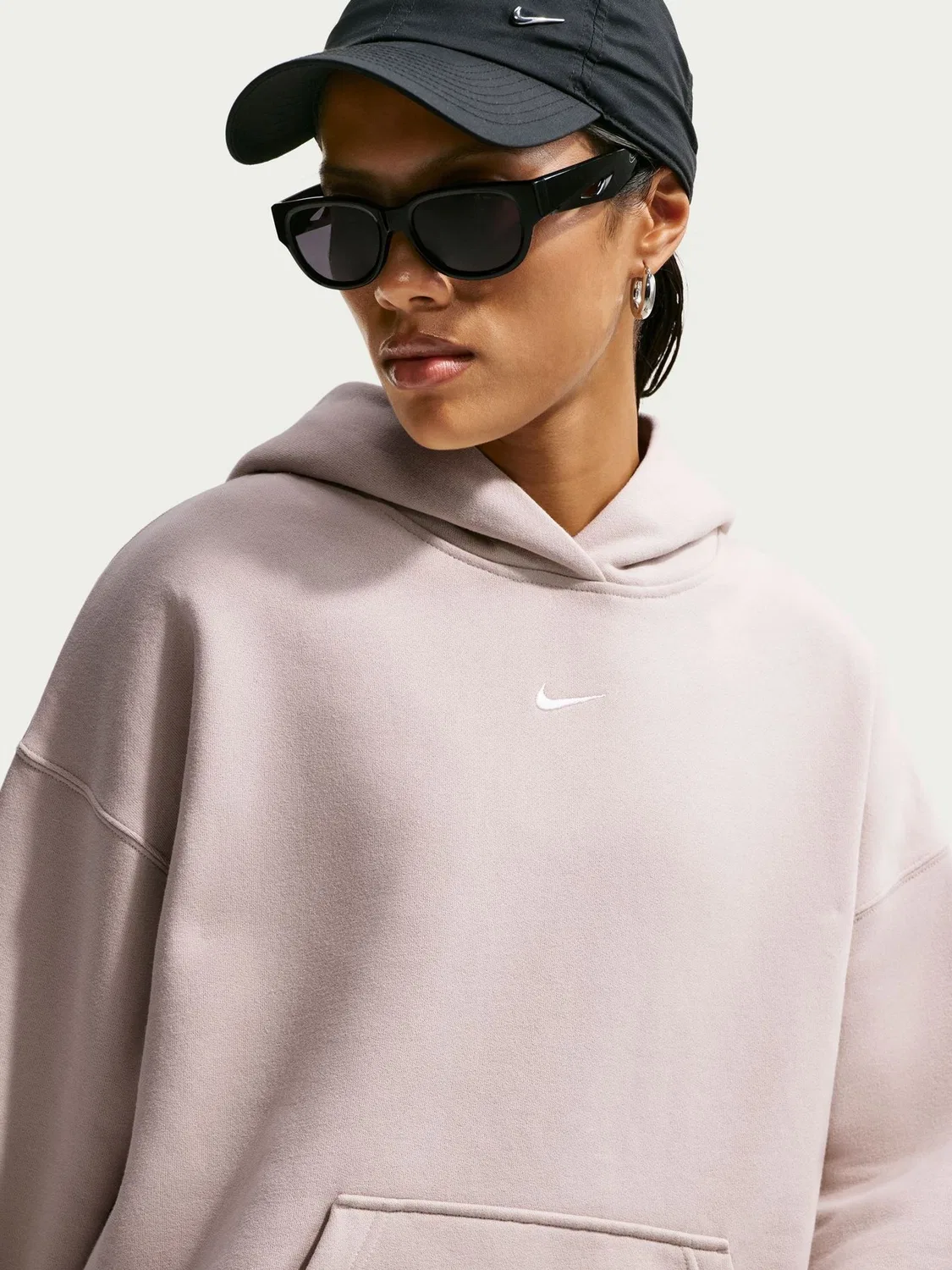 Худи Nike Studio Fleece Oversized, нейтральный — фото 4