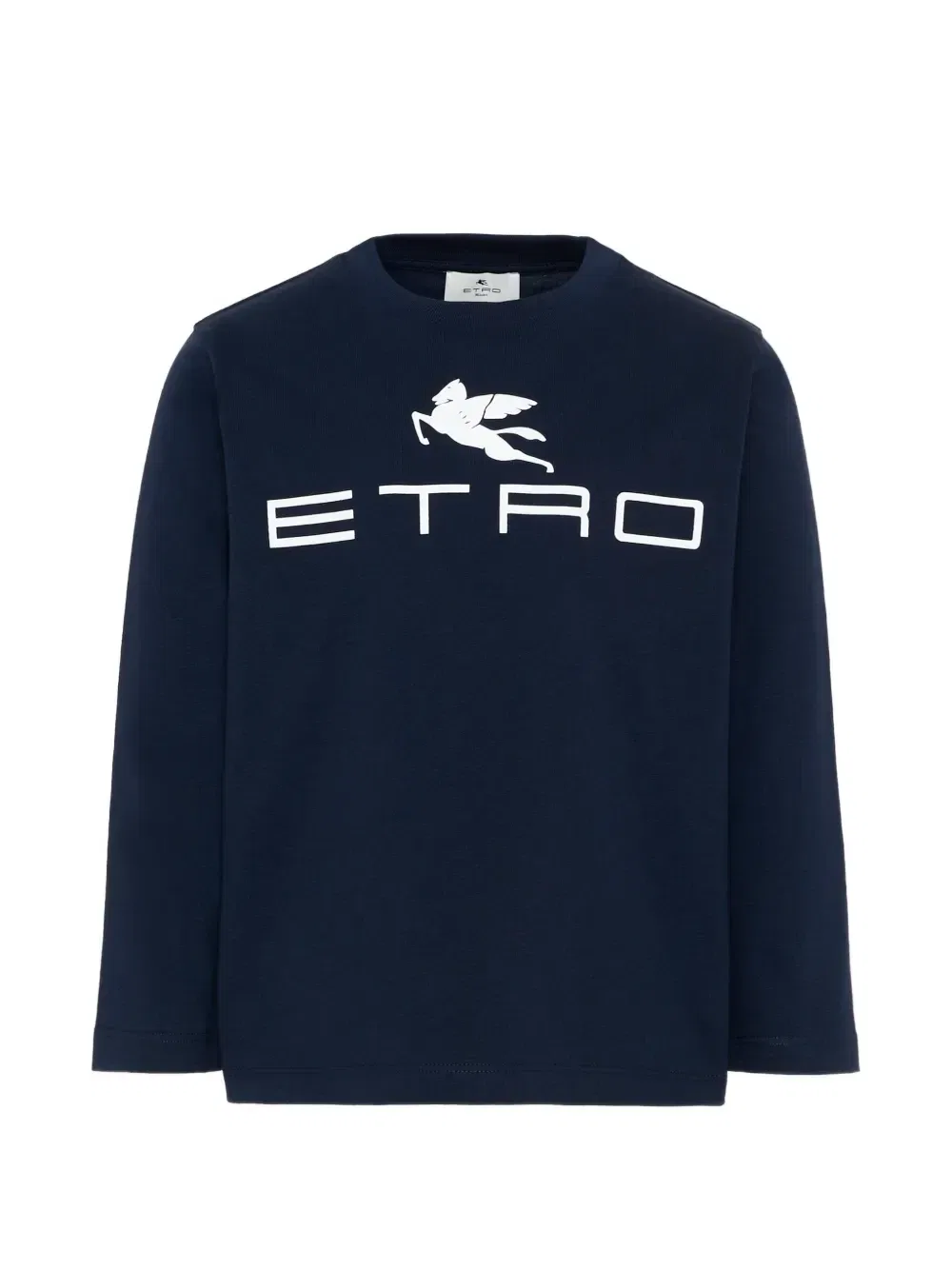 Футболка с длинными рукавами и логотипом Pegaso Etro Kids, синий