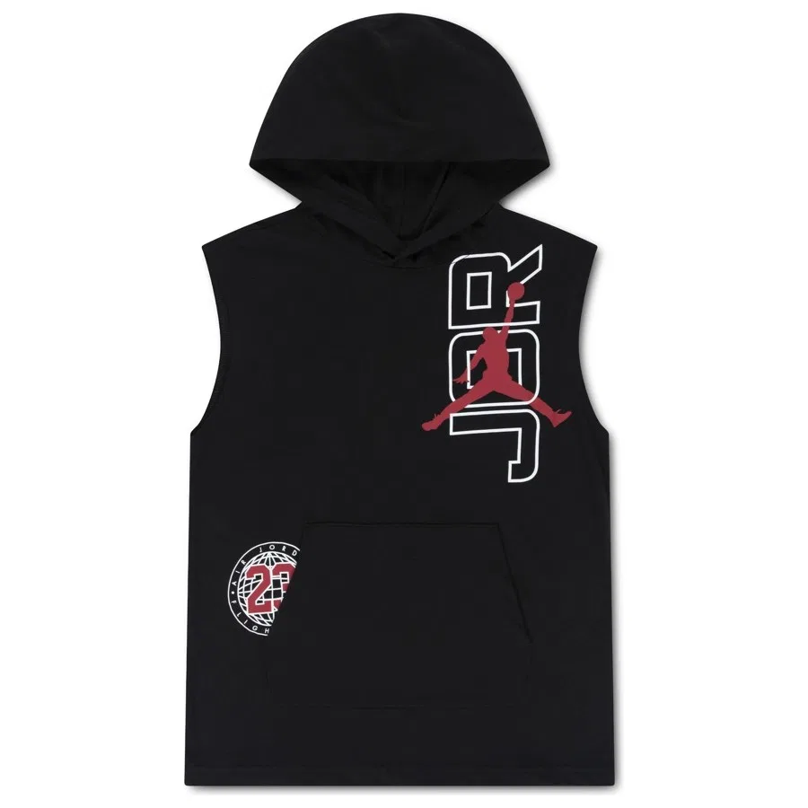 Детская безрукавка с капюшоном из тонкого хлопка Jordan Mj Top Nike, Черный