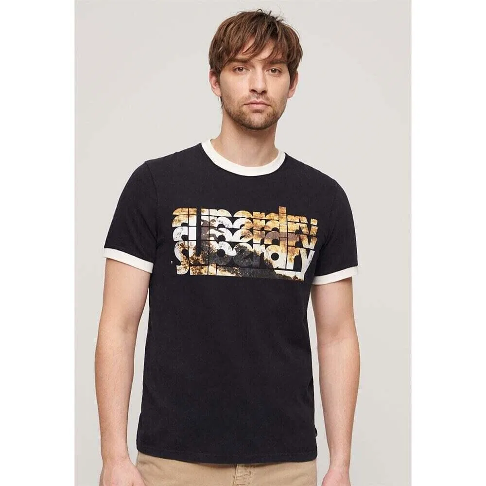 Мужская футболка с фотопринтом Photographic Logo Superdry, Schwarz — фото 3