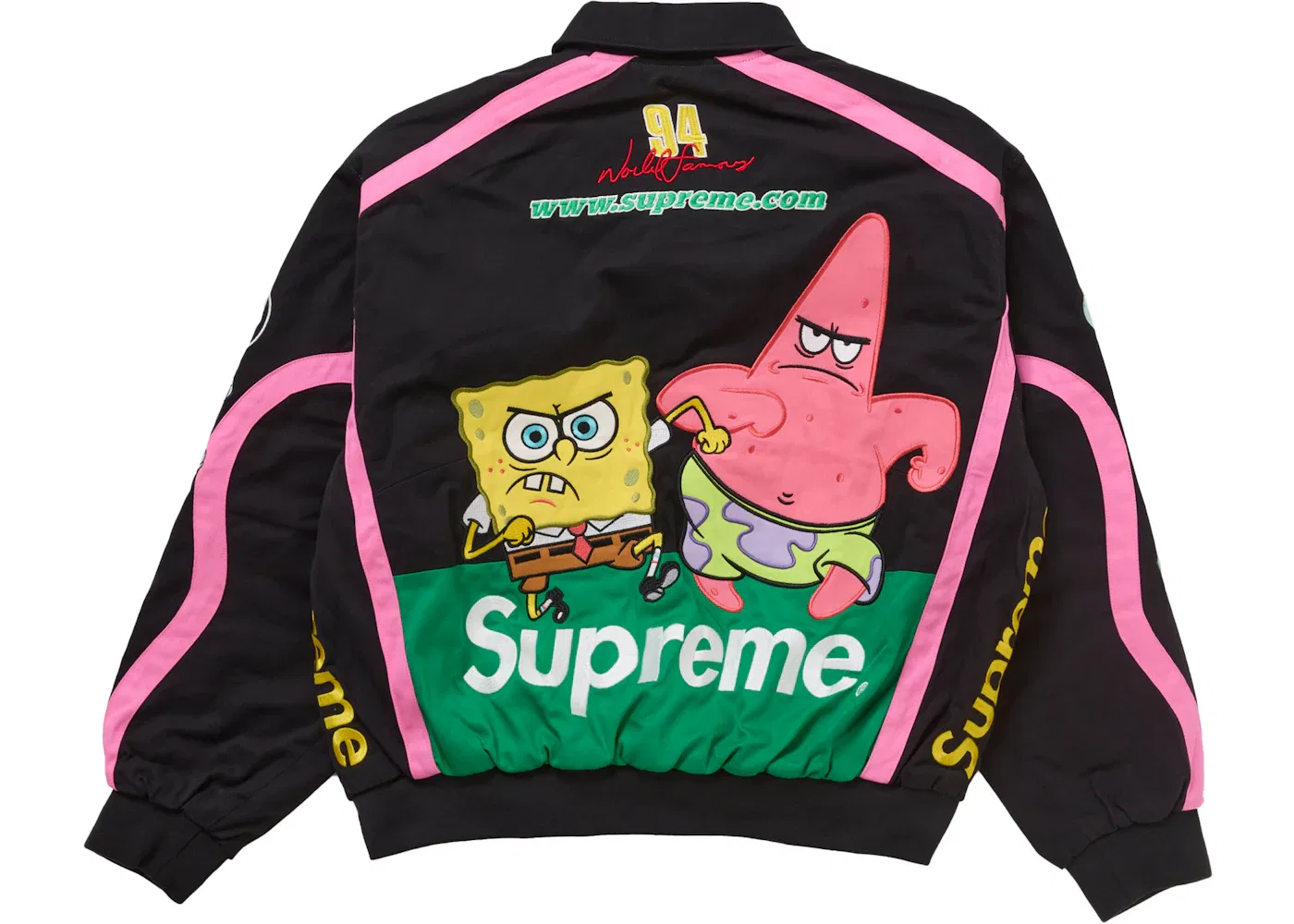 Мужская куртка-бомбер с принтом SpongeBob SquarePants Jeff Hamilton Racing Supreme, Black — фото 3
