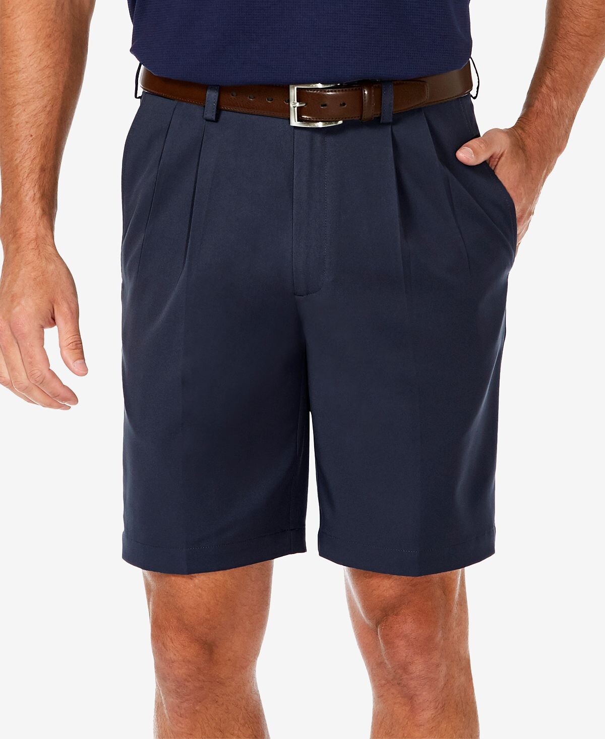 

Мужские шорты cool 18 pro® classic-fit stretch со складками 9,5 дюйма Haggar, синий