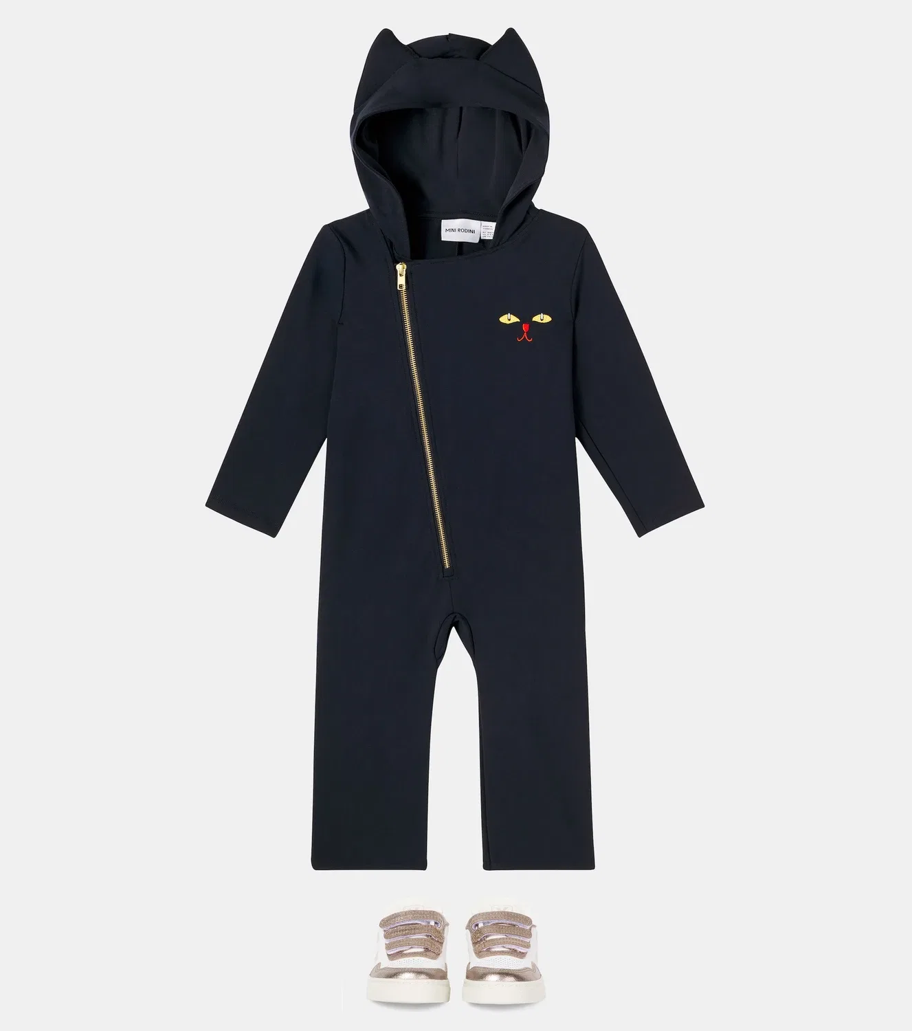 Комбинезон из хлопкового джерси Mini Rodini, черный — фото 2