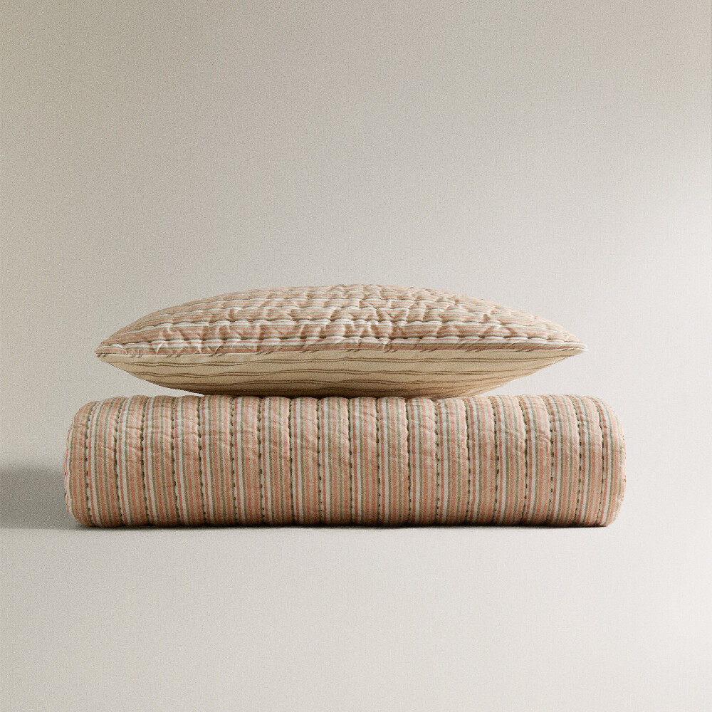 

Одеяло Zara Home Reversible Striped, коричневый