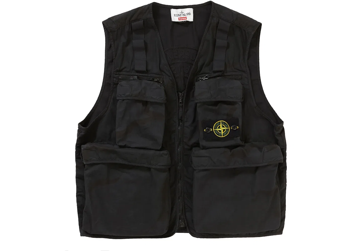 Мужской жилет с камуфляжным принтом Supreme Stone Island, Black Camo