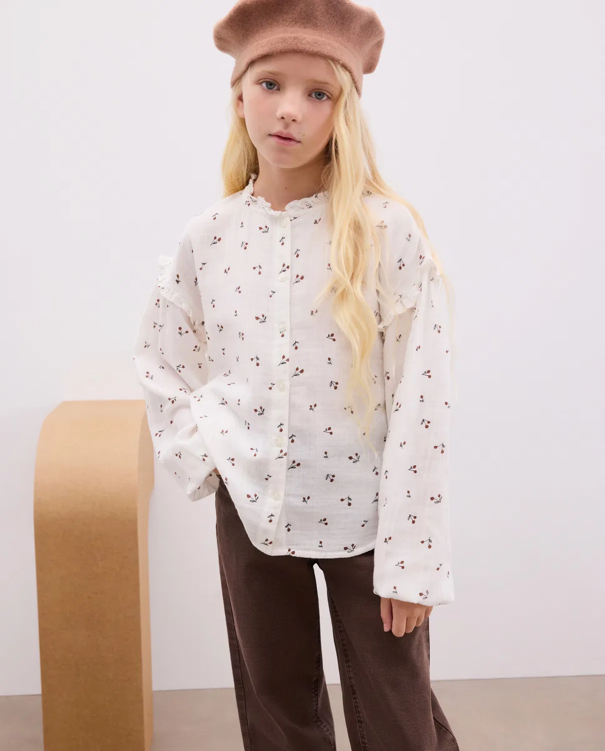 Детская блузка с длинным рукавом, Abierta Delante All Over Mini, Kids El Corte Inglés, белый — фото 2