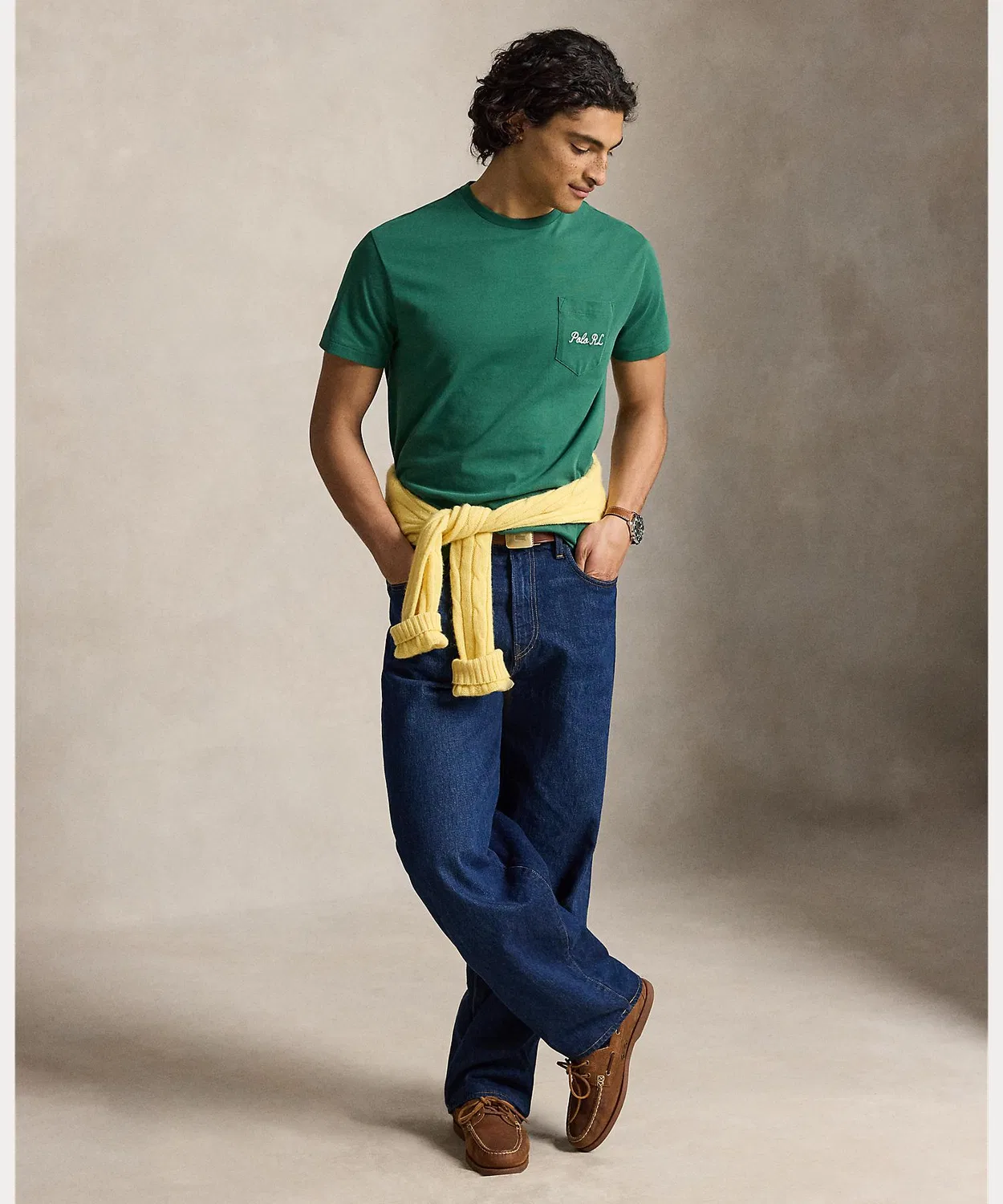 Мужская футболка с принтом Polo Bear Classic Fit POLO RALPH LAUREN, Green — фото 3