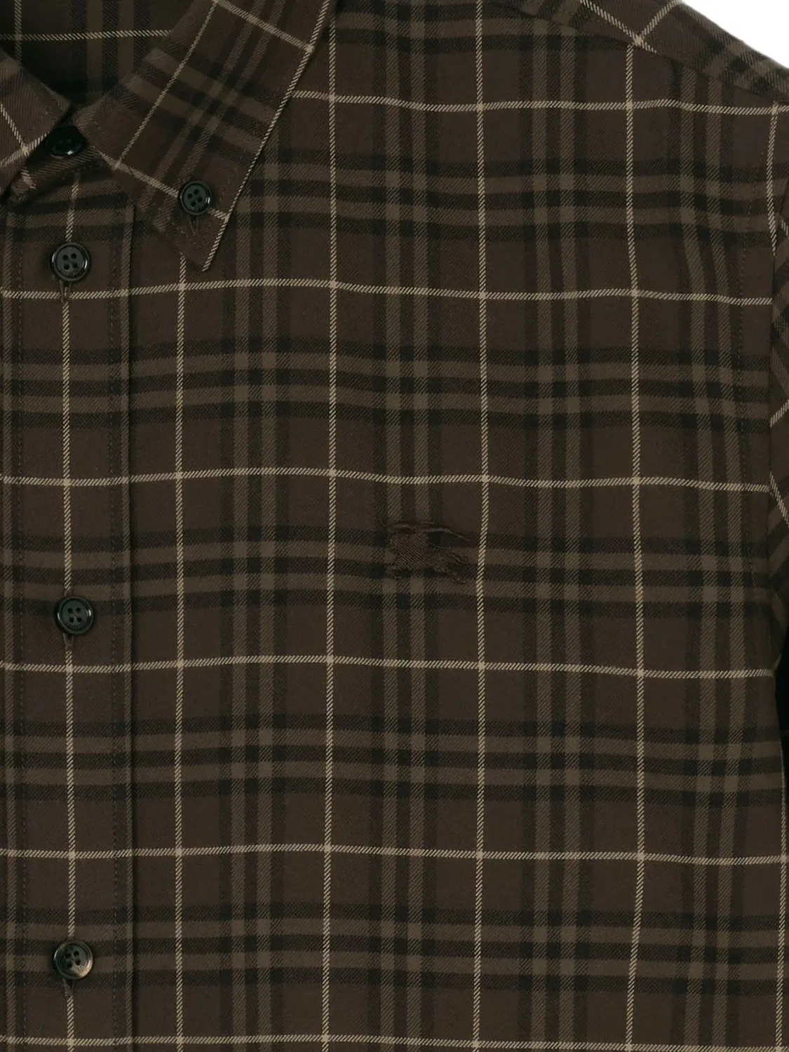 Хлопковая рубашка коричневого цвета Burberry, коричневый — фото 3