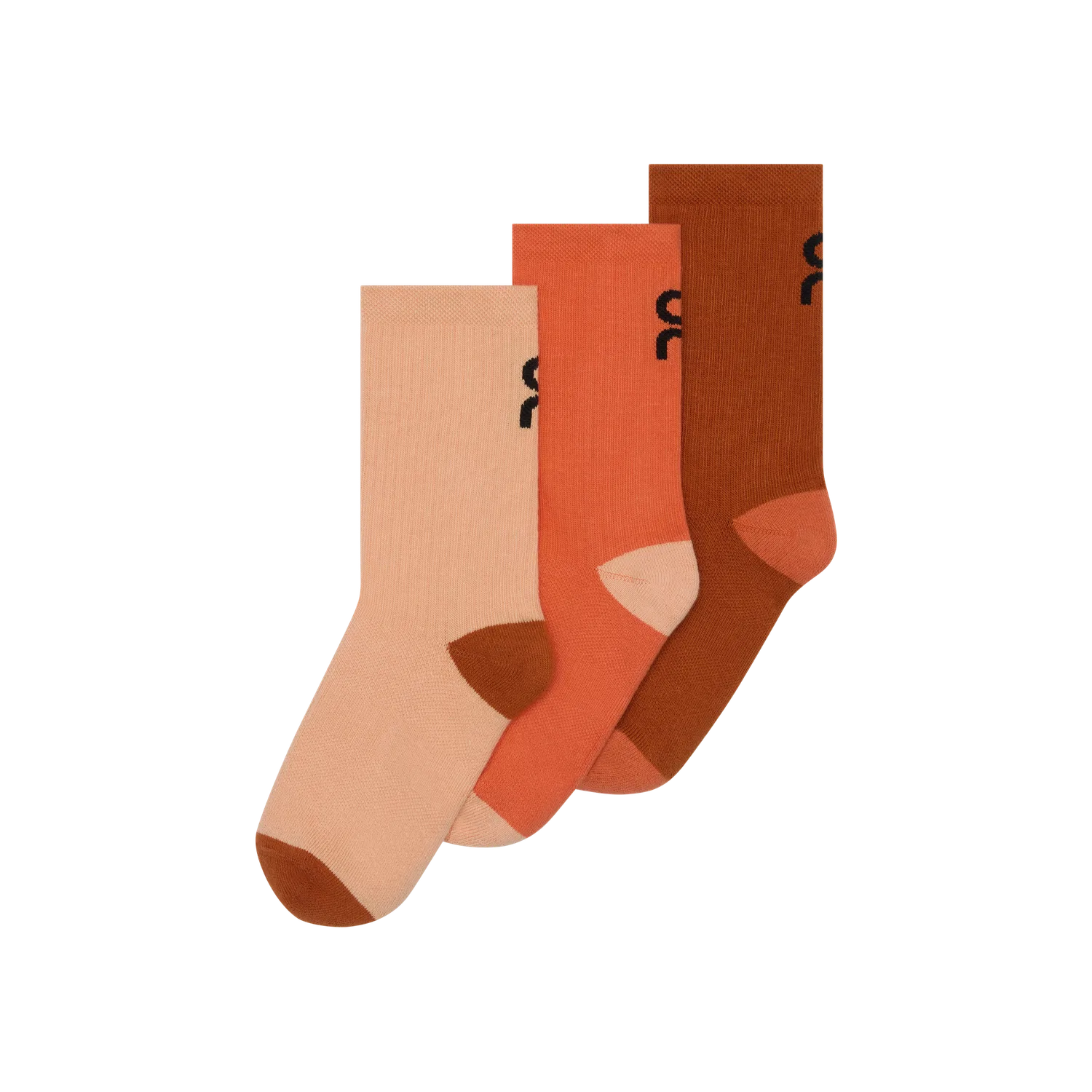 Детские высокие носки с логотипом, комплект из 3 пар, Logo Sock High, On, Flame/Cinnamon