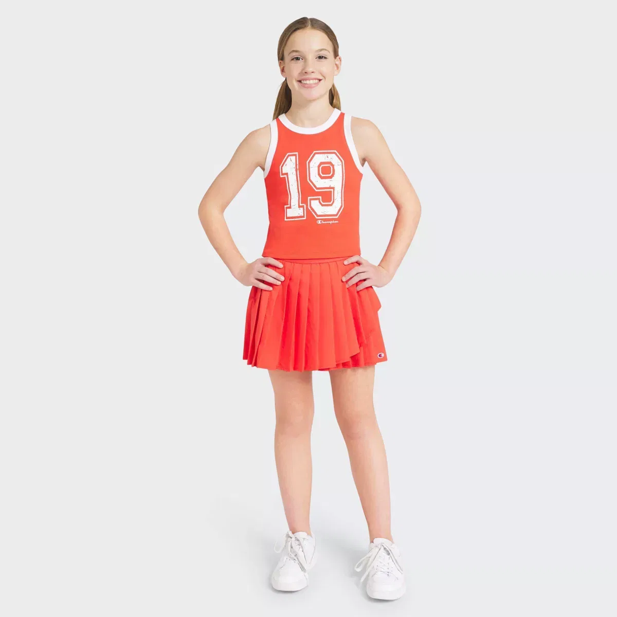 Детский топ на тонких бретелях с высоким воротом KIDS CHAMPION, Red — фото 2