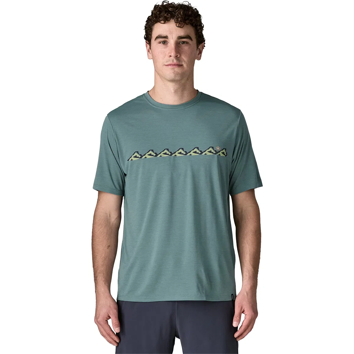 Мужская футболка с принтом Capilene Cool Trailcheck Daily Shirt Patagonia, Blue Sage/Light Blue Sage X-Dye