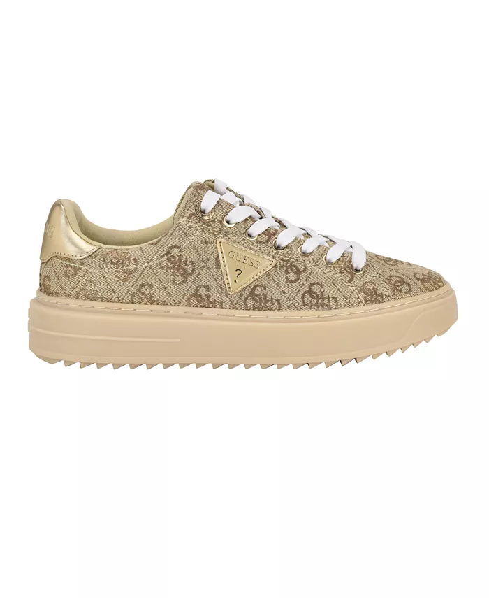 Женские кроссовки Denesa на платформе со шнуровкой Guess, золото — фото 2