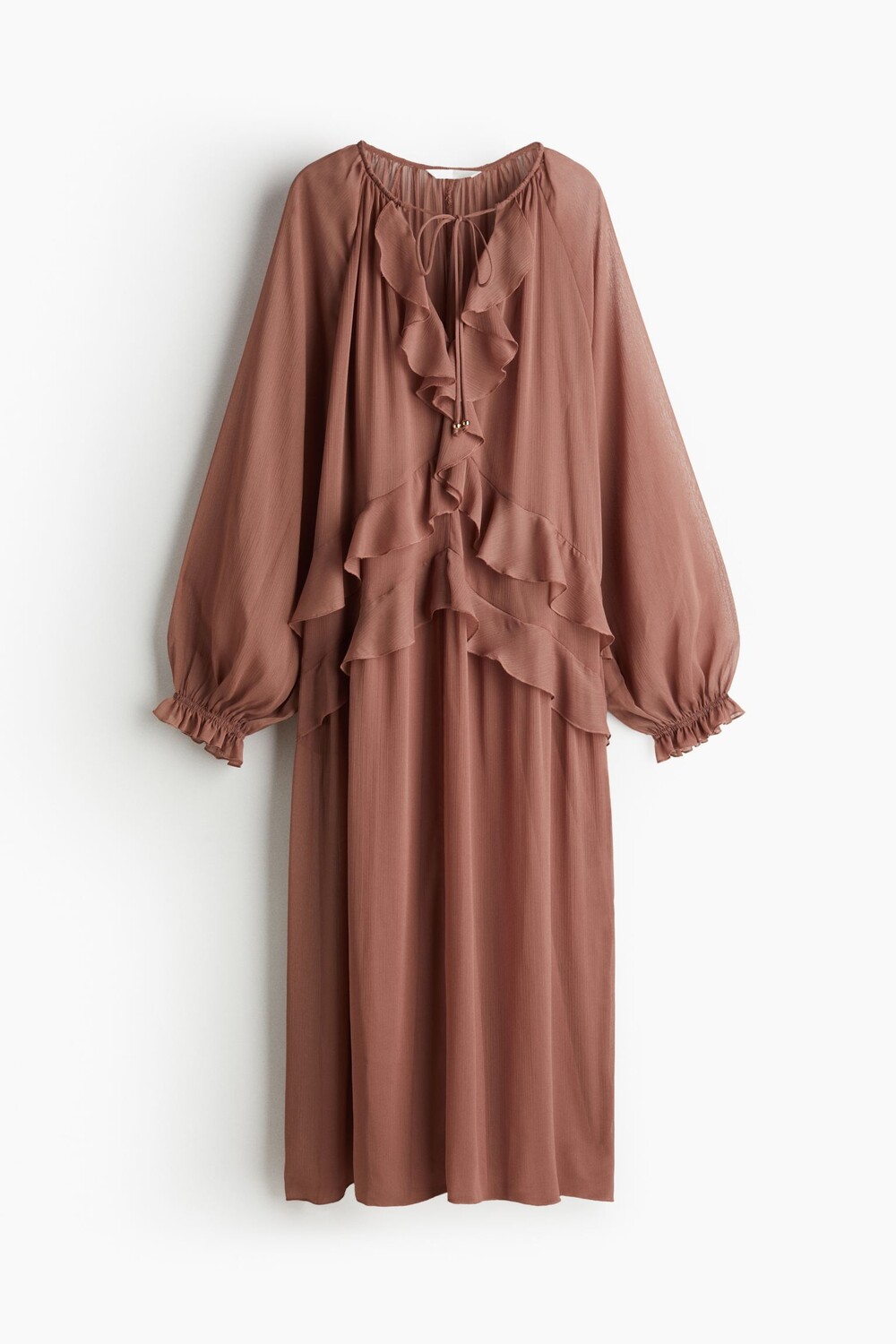 

Платье H&M Long Chiffon, коричневый
