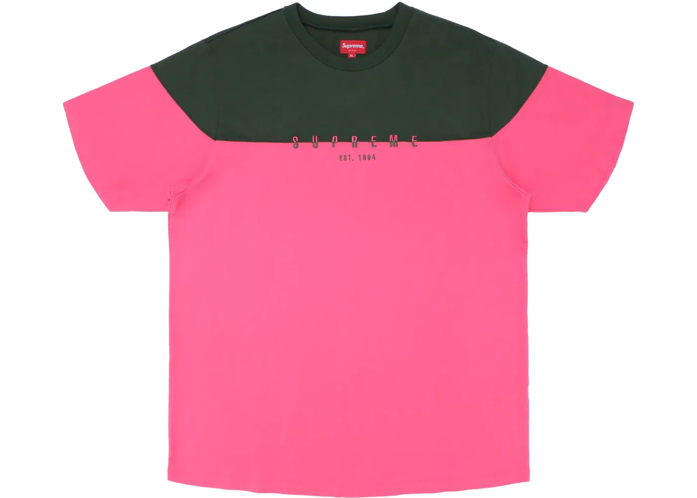 Мужская футболка с принтом Supreme Split Logo S/S Top, Pink