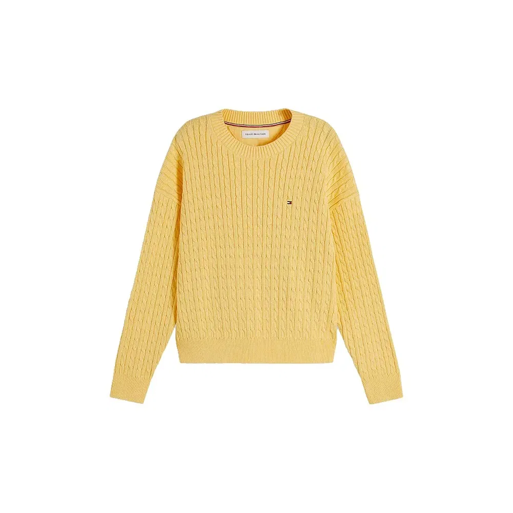 Детский свитер для девочек с жаккардовым узором Tommy hilfiger, Yellow — фото 3
