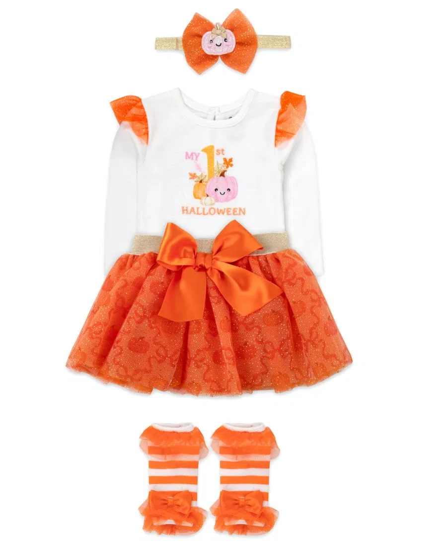 Комплект из 4 предметов My 1st Halloween, боди, юбки, гетры и повязка Baby Essentials, White — фото 2