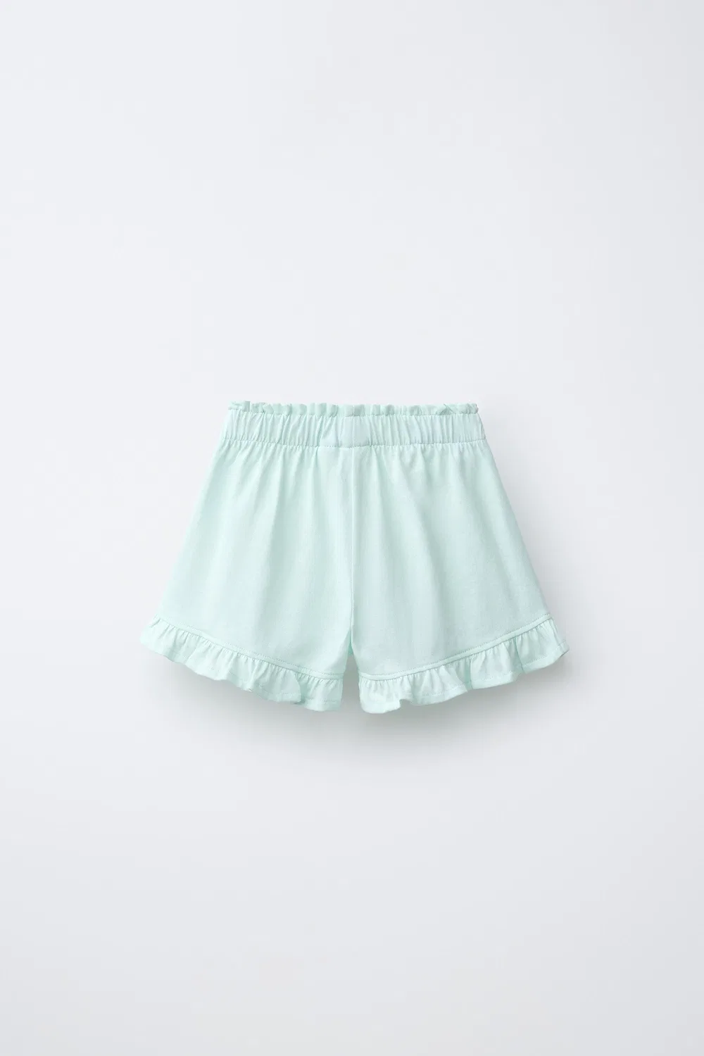 Шорты-бермуды с тропическим принтом и оборками ZARA, Sea Green — фото 2