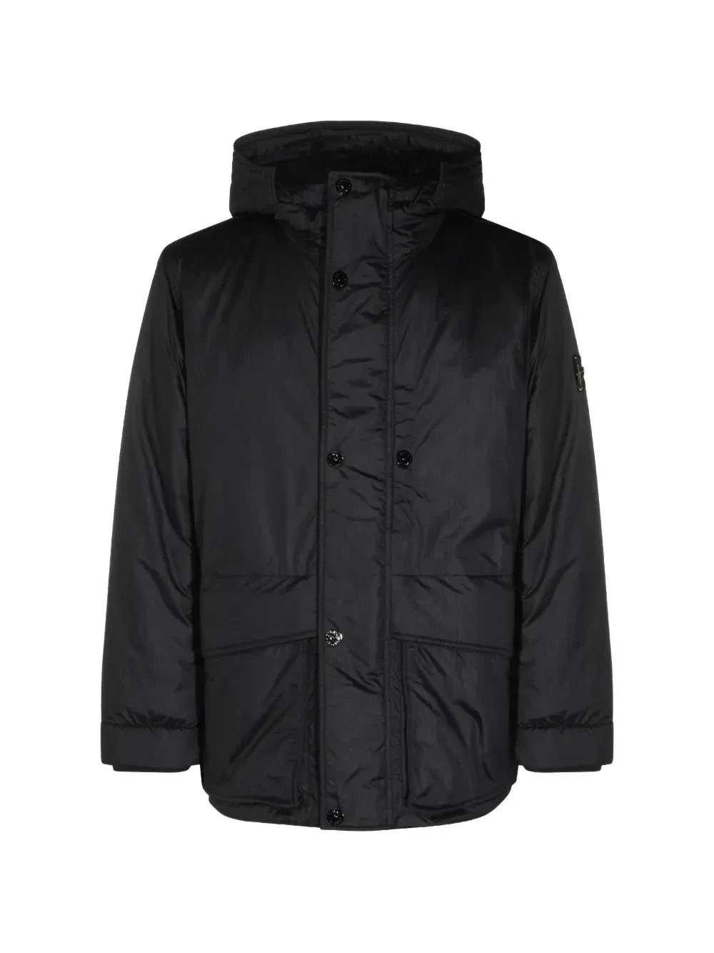 Пальто с капюшоном и нашивкой-логотипом Stone Island, синий