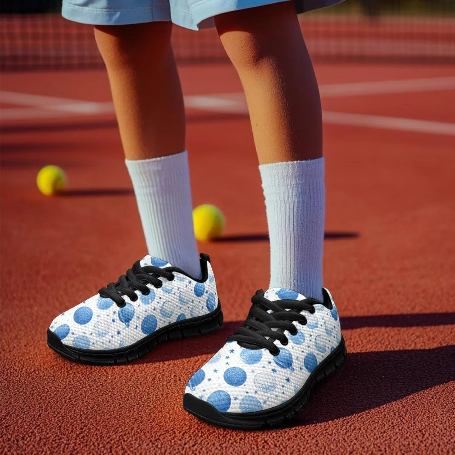 Детские дышащие слипоны с принтом Blue Golf Ball Shoes Pointodoor, Blue Golf Ball — фото 3