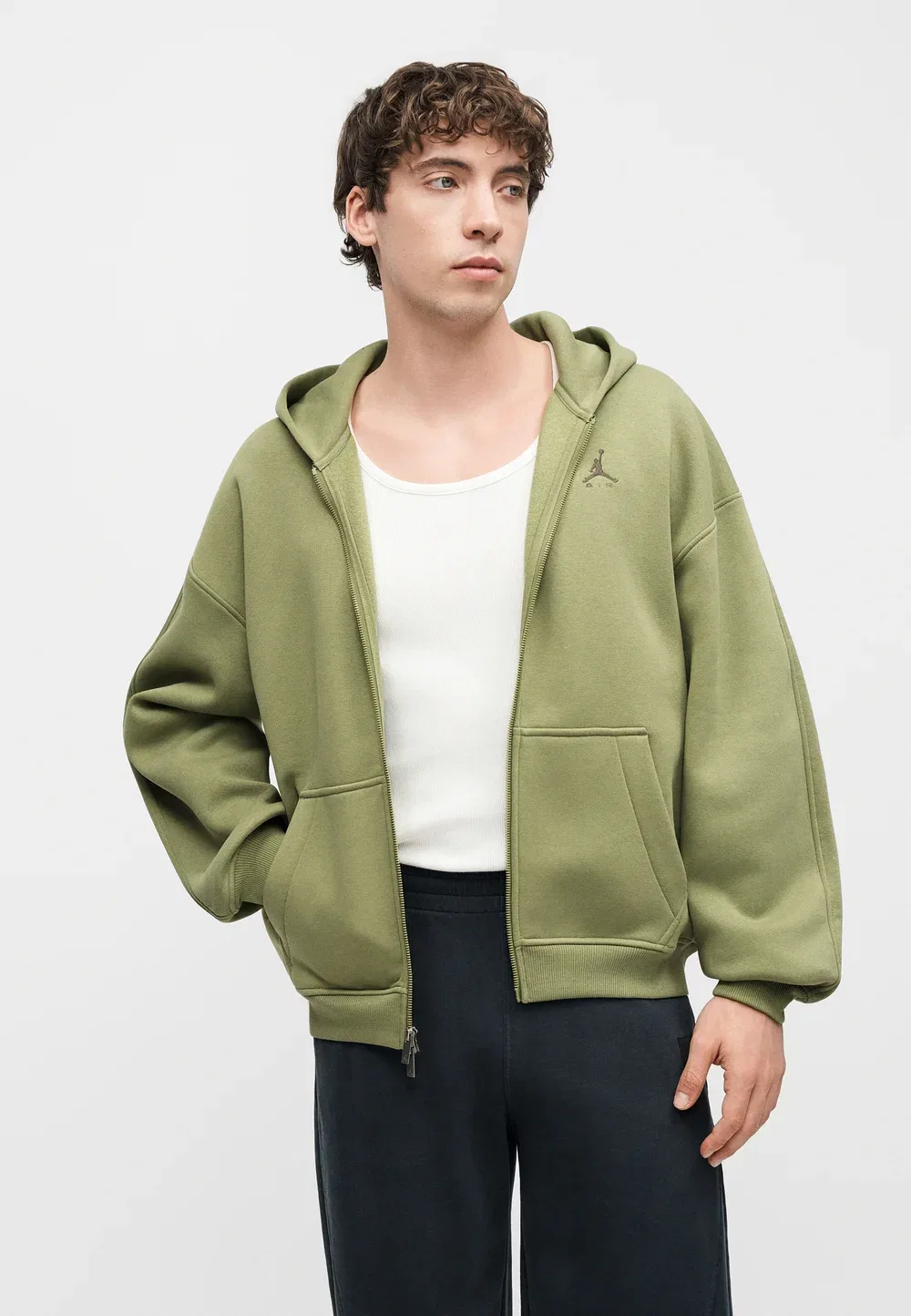 Толстовка на молнии Jordan, Alligator/Medium Olive — фото 4