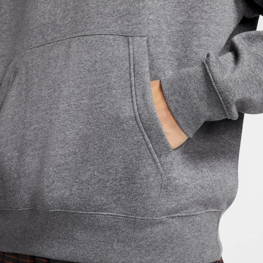 Свитшот мужской с капюшоном и флисовой подкладкой Sportswear Club Fleece Nike, Серый — фото 4