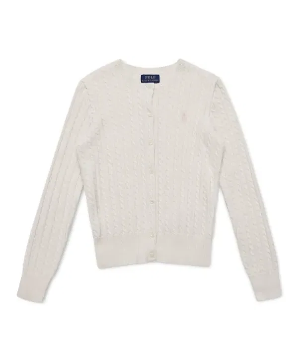 Кардиган из хлопка с кабельным узором, Polo Ralph Lauren Children, айвори