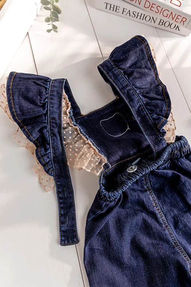 Детский комбинезон джинсовый с воланами Babymod, Navy Blue — фото 4